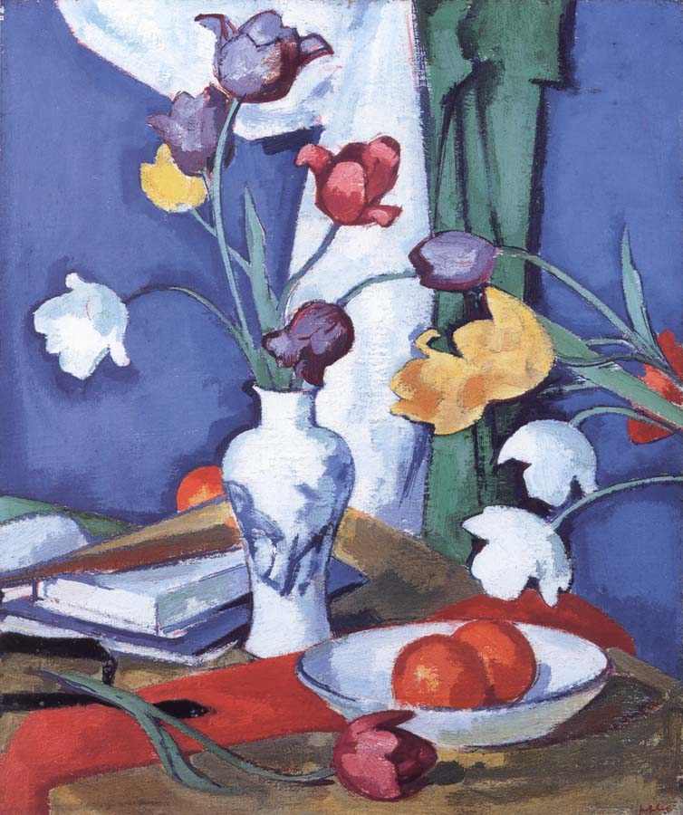 Tulips and Fruit